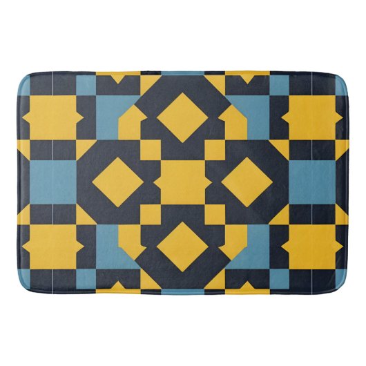 Abstraktes geometrisches Muster mit dynamischen Fa Badematte (Vorderseite)