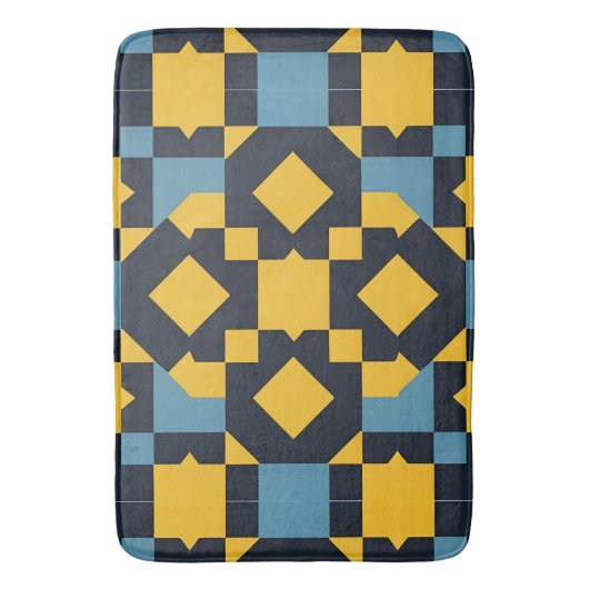 Abstraktes geometrisches Muster mit dynamischen Fa Badematte (Vorderseite Vertikal)