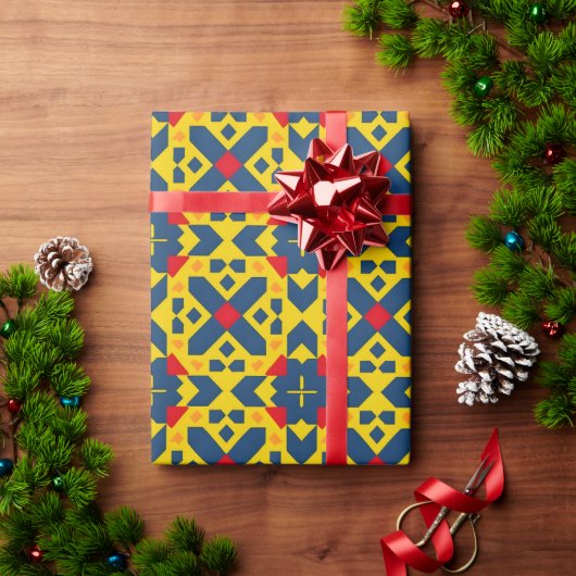 Abstraktes geometrisches Muster mit dynamischen Fa Geschenkpapier (Feiertagsgeschenk)