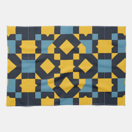 Abstraktes geometrisches Muster mit dynamischen Fa Geschirrtuch