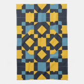 Abstraktes geometrisches Muster mit dynamischen Fa Geschirrtuch (Vertikal)