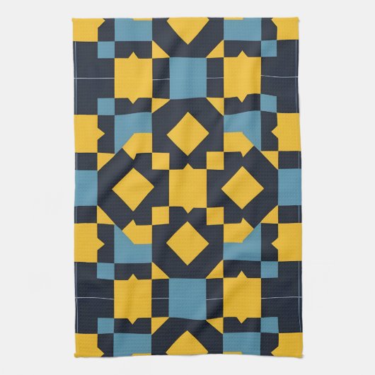 Abstraktes geometrisches Muster mit dynamischen Fa Geschirrtuch (Vertikal)