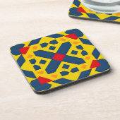 Abstraktes geometrisches Muster mit dynamischen Fa Getränkeuntersetzer (Linke Seite)