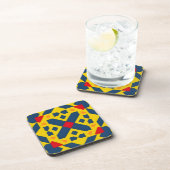 Abstraktes geometrisches Muster mit dynamischen Fa Getränkeuntersetzer (Rechte Seite)