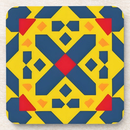 Abstraktes geometrisches Muster mit dynamischen Fa Getränkeuntersetzer (Vorderseite)