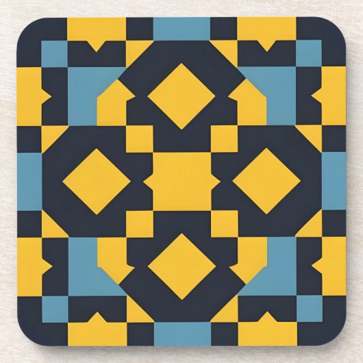 Abstraktes geometrisches Muster mit dynamischen Fa Getränkeuntersetzer (Vorderseite)