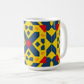 Abstraktes geometrisches Muster mit dynamischen Fa Kaffeetasse (VorderseiteRechts)