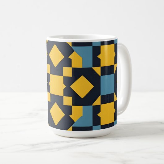 Abstraktes geometrisches Muster mit dynamischen Fa Kaffeetasse (VorderseiteRechts)