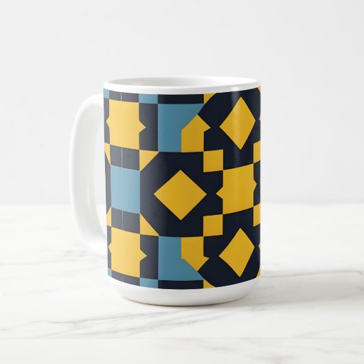 Abstraktes geometrisches Muster mit dynamischen Fa Kaffeetasse (Vorderseite Links)