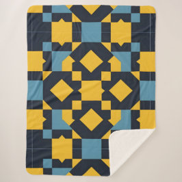 Abstraktes geometrisches Muster mit dynamischen Fa Sherpadecke