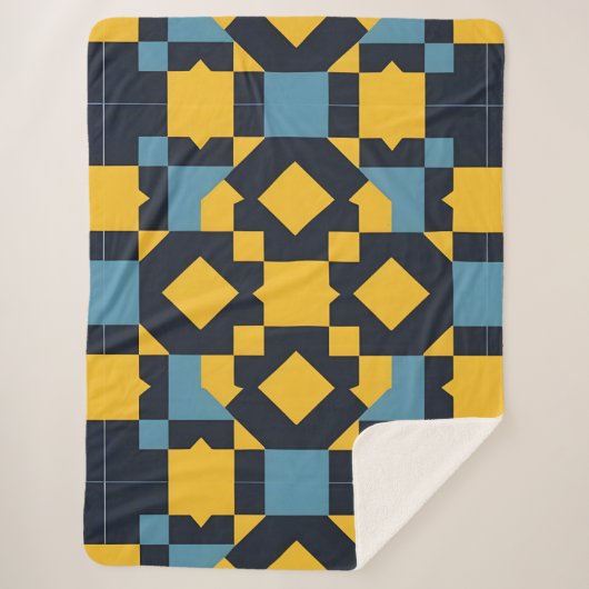 Abstraktes geometrisches Muster mit dynamischen Fa Sherpadecke (Vorderseite)