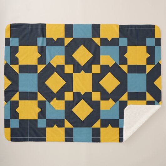 Abstraktes geometrisches Muster mit dynamischen Fa Sherpadecke (Vorderseite (Horizontal))