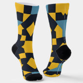 Abstraktes geometrisches Muster mit dynamischen Fa Socken (Gewinkelt)