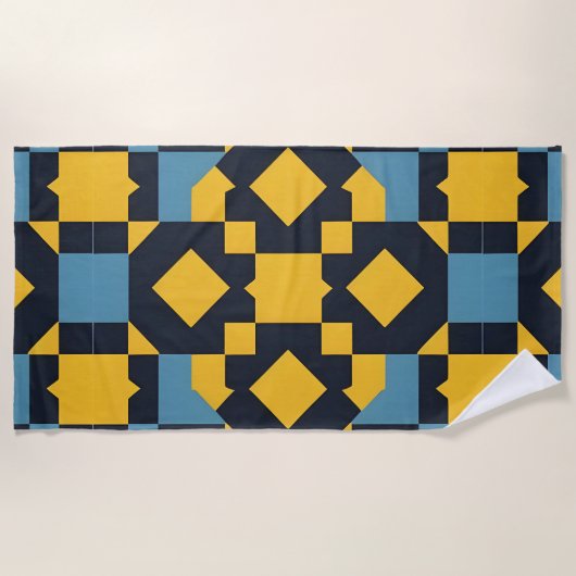 Abstraktes geometrisches Muster mit dynamischen Fa Strandtuch (Vorderseite)