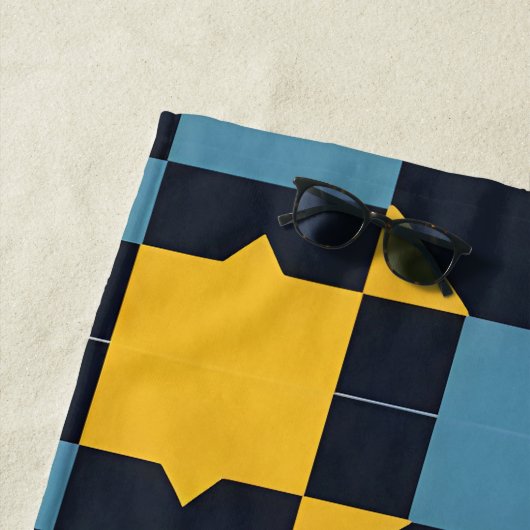 Abstraktes geometrisches Muster mit dynamischen Fa Strandtuch (Beispiel)