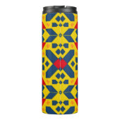 Abstraktes geometrisches Muster mit dynamischen Fa Thermosbecher (Rückseite)