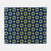 Abstraktes geometrisches Muster mit gelben Punkten Fleecedecke (Vorderseite (Horizontal))