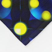 Abstraktes geometrisches Muster mit gelben Punkten Fleecedecke (Ecke)