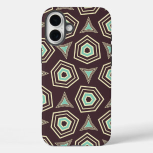 Abstraktes geometrisches Muster mit geschichteten iPhone 16 Plus Hülle