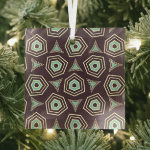 Abstraktes geometrisches Muster mit geschichteten Ornament Aus Glas