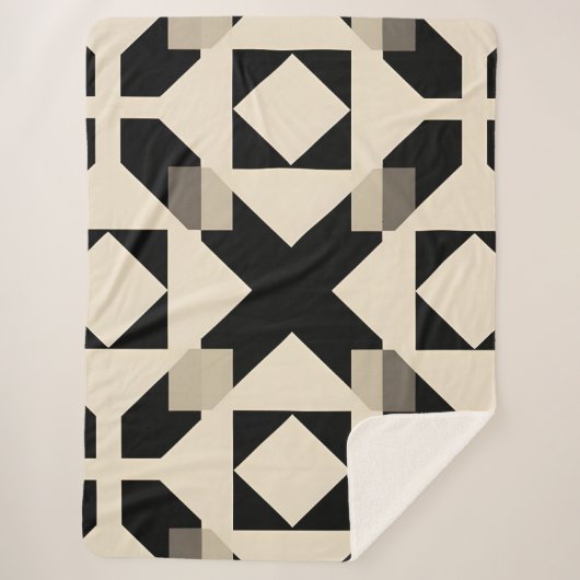 Abstraktes geometrisches Muster mit kontrahiertem  Sherpadecke (Vorderseite)