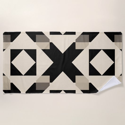 Abstraktes geometrisches Muster mit kontrahiertem Strandtuch (Vorderseite)
