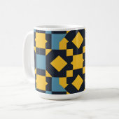 Abstraktes geometrisches Muster mit lebendigen Far Kaffeetasse (Vorderseite Links)