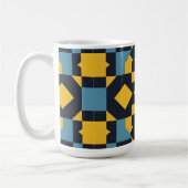 Abstraktes geometrisches Muster mit lebendigen Far Kaffeetasse (Links)