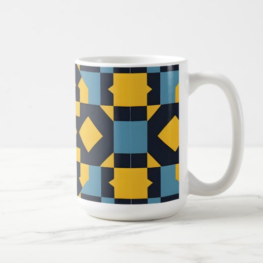 Abstraktes geometrisches Muster mit lebendigen Far Kaffeetasse (Rechts)