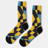 Abstraktes geometrisches Muster mit lebendigen Far Socken (Linkes Detail)