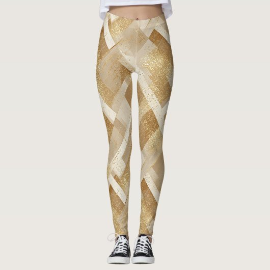 Abstraktes geometrisches Muster mit Metallic Leggings (Vorderseite)
