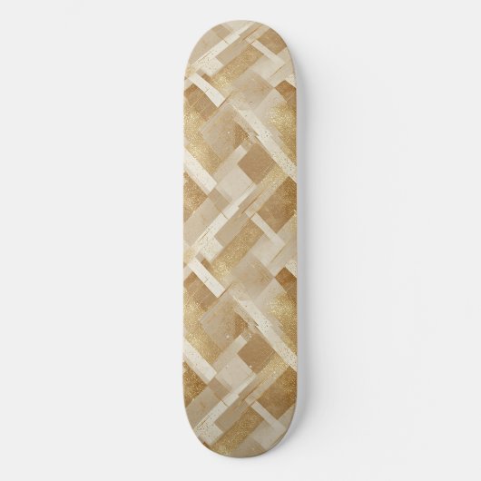 Abstraktes geometrisches Muster mit Metallic Skateboard (Vorderseite)