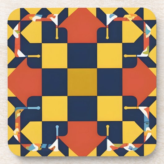 Abstraktes geometrisches Muster mit Pfeilen Getränkeuntersetzer (Vorderseite)