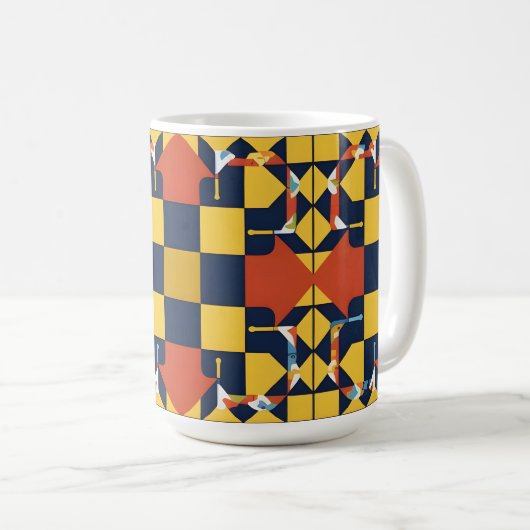 Abstraktes geometrisches Muster mit Pfeilen Kaffeetasse (VorderseiteRechts)