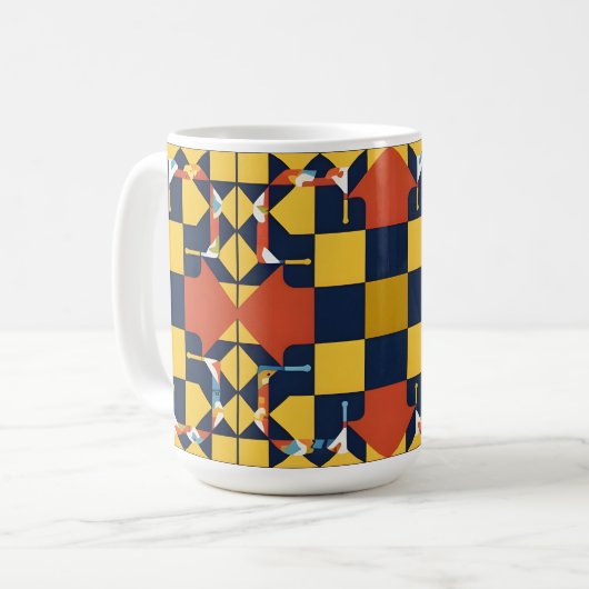 Abstraktes geometrisches Muster mit Pfeilen Kaffeetasse (Vorderseite Links)