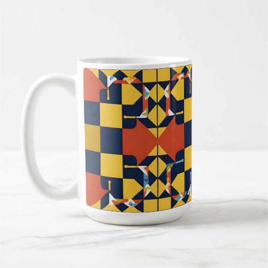 Abstraktes geometrisches Muster mit Pfeilen Kaffeetasse (Links)