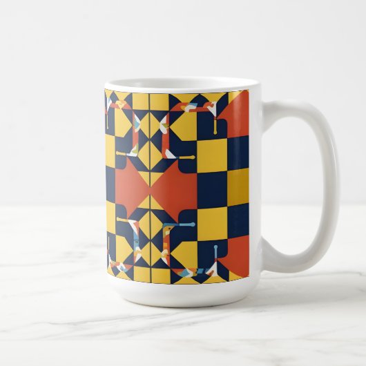 Abstraktes geometrisches Muster mit Pfeilen Kaffeetasse (Rechts)