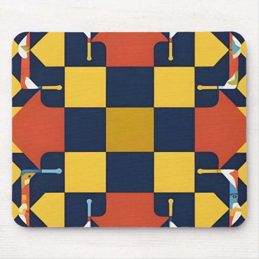 Abstraktes geometrisches Muster mit Pfeilen Mousepad (Vorne)
