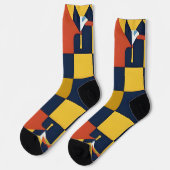 Abstraktes geometrisches Muster mit Pfeilen Socken (Linkes Detail)
