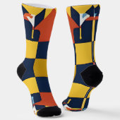 Abstraktes geometrisches Muster mit Pfeilen Socken (Gewinkelt)
