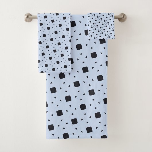 Abstraktes geometrisches Muster mit Quadraten und Badhandtuch Set (Insitu)