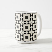 Abstraktes geometrisches Muster mit Retrofarben Kaffeetasse (VorderseiteRechts)