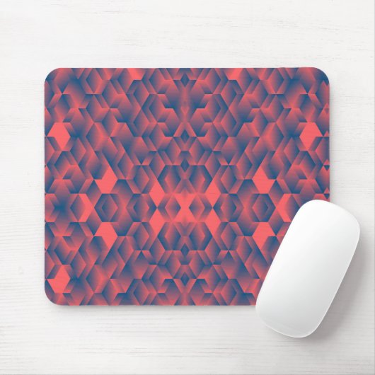 Abstraktes geometrisches Muster mit roten und blau Mousepad (Mit Mouse)