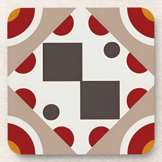Abstraktes geometrisches Muster mit symmetrischen  Getränkeuntersetzer (Vorderseite)