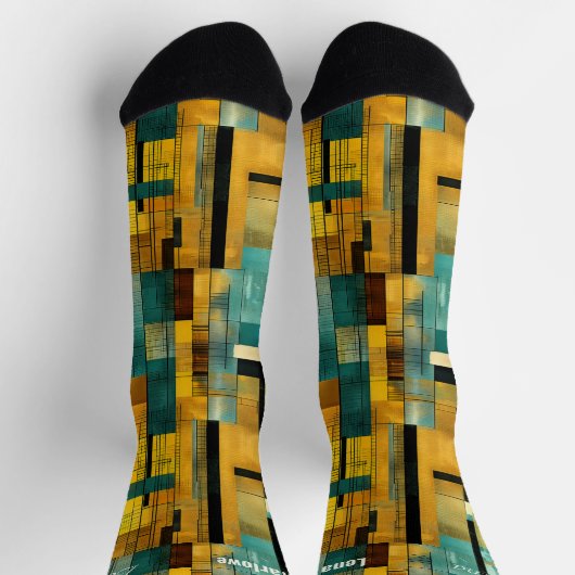 Abstraktes geometrisches Muster - Moderne Kunst Socken (Oben)