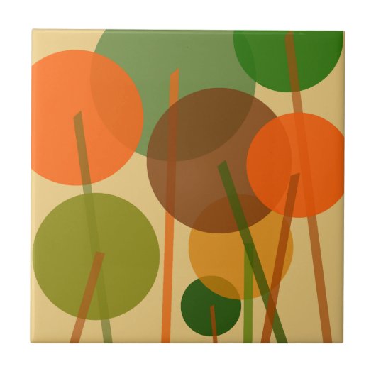 Abstraktes geometrisches Muster moderner Kunst Fliese (Vorderseite)
