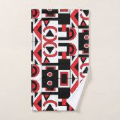 Abstraktes geometrisches Muster Modernes Schwarzes Badhandtuch Set (Handtuch)