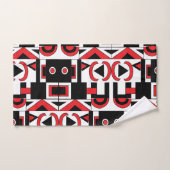 Abstraktes geometrisches Muster Modernes Schwarzes Badhandtuch Set (Handtuch)