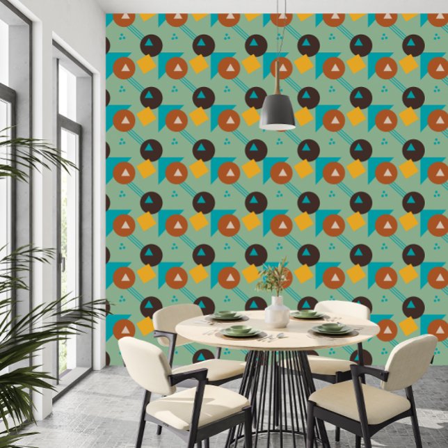 Abstraktes geometrisches Muster nach hinten Tapete (Retro Abstract Geometric Pattern Wallpaper)