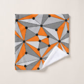 Abstraktes geometrisches Muster - orange und grau. Badhandtuch Set (Waschlappen)